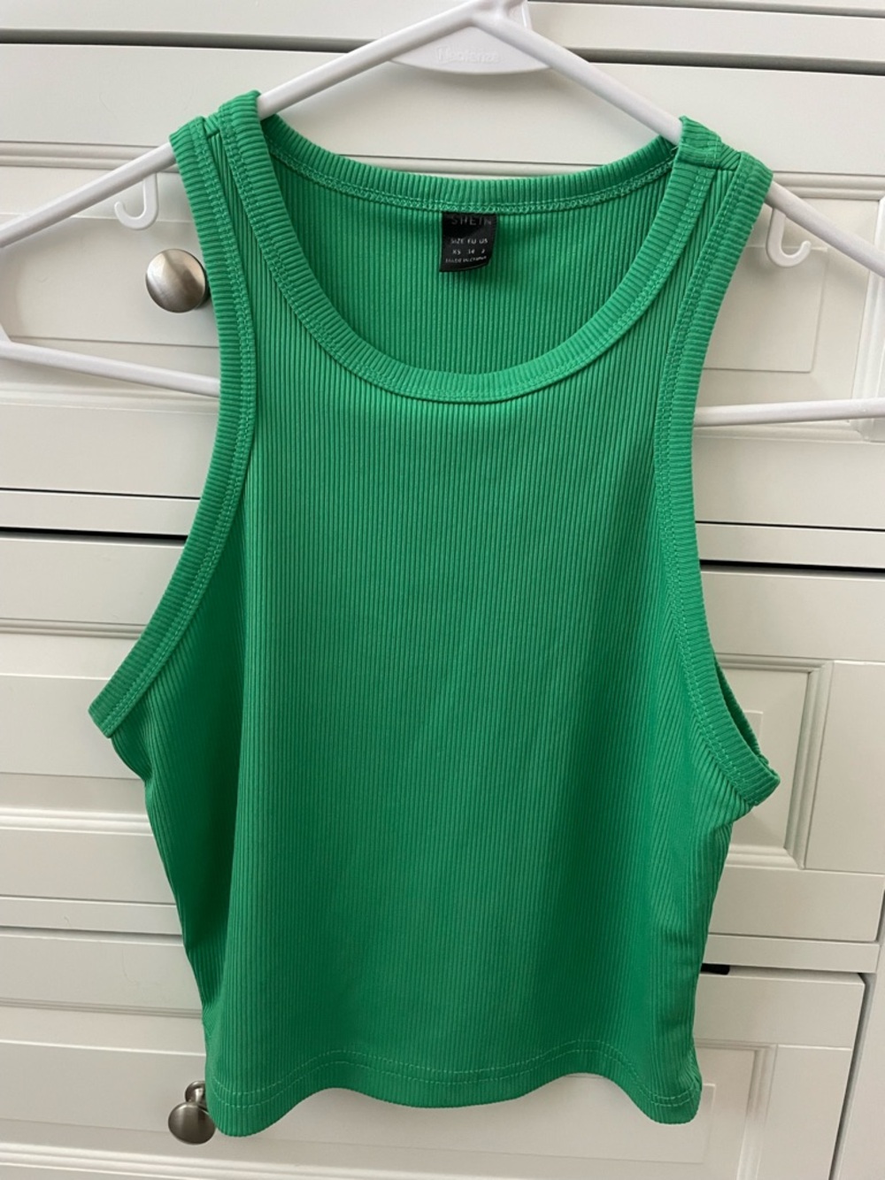 SHEIN Cropped Tank Top Set Green and Pink Size XS